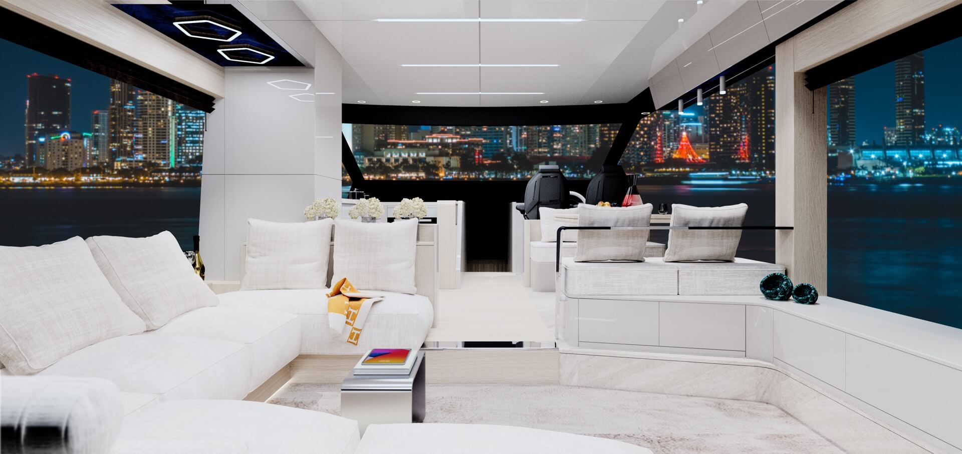 Ladenstein Yacht owners cabin la ocean 60 saloon front