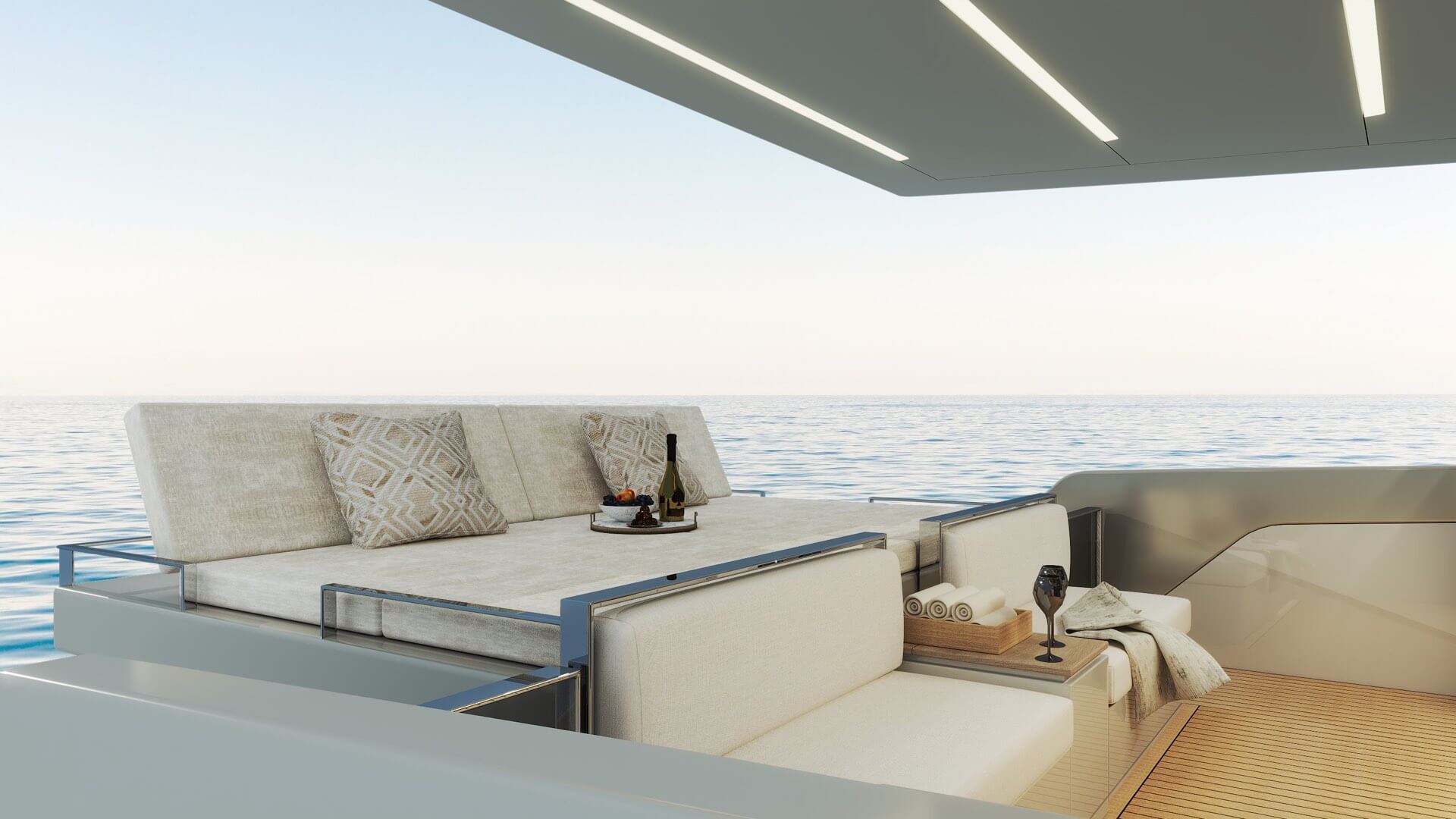La Motion 48 by Ladenstein Yacht Clubbing yacht cockpit pillow up