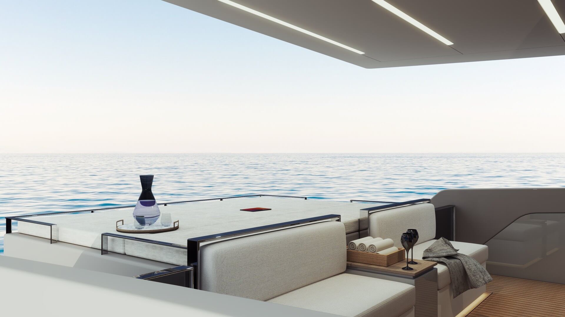 La Motion 48 by Ladenstein Yacht clubbing yacht cockpit pillow down