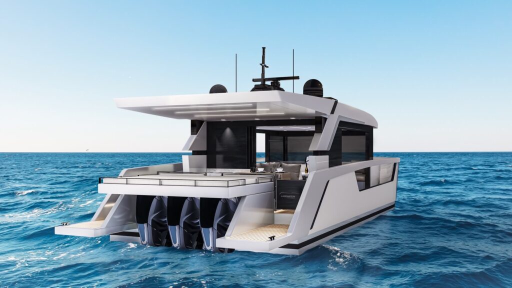 La Motion 48 by Ladenstein Yacht clubbing yacht open side back view