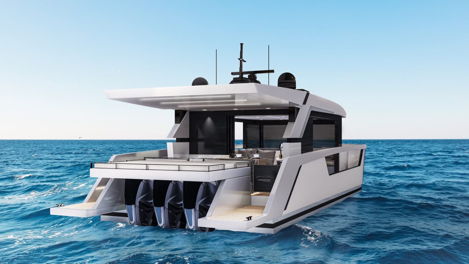 La Motion 48 by Ladenstein Yacht clubbing yacht open side back view