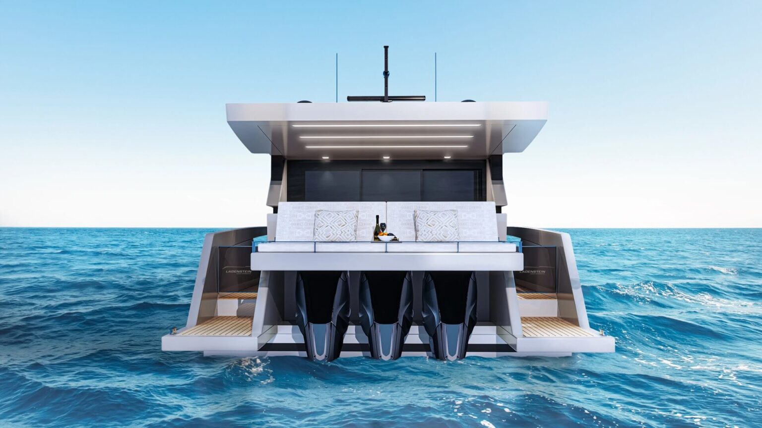 La Motion 48 by Ladenstein Yacht clubbing yacht pillows up cockpit