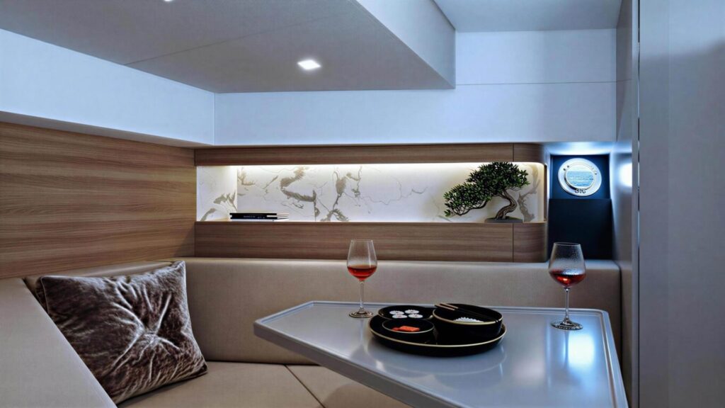 La Motion 48 Lauenstein yacht lower deck 2 zen garden